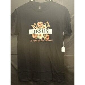 Jesus Floral Graphic T-Shirt "Jesus is Always the Answer"